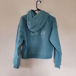Oner Active Fleece Oversized Hoodie Green Womens Small Teddy Heavyweight Logo